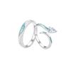Anillo de Pareja de Serpientes de Esmalte para Mujer Estilo Ins Diseño Nicho Sentido de Alta Gama Anillo Abierto Regalo de San Valentín