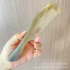 Peine de Cuerno para Terapia y Masaje Capilar, Peine para Hombres con Cabello Rizado, Peine Meridian con Dientes Anchos, Peine de Peluquería, Peine de Cuidado Capilar con Dientes Finos
