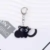 Llavero de acrílico de gato de dibujos animados, lindo colgante de gatito negro, decoración para mochila, llavero, accesorio pequeño