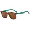 Nuevas gafas de sol transfronterizas europeas y americanas de alta calidad para comercio exterior, tendencia cuadrada, gafas de sol decorativas con uñas de arroz retro para hombres con sentido de alta gama.