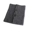 Conjunto de Pescoço de Botão de Cachecol de Lã Cachecol Feminino de Outono e Inverno Coreano Cor Sólida Proteção de Pescoço Quente à Prova de Frio Xale de Malha de Comércio Exterior