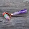 Rodillo Masajeador Facial de Cristal Rosa, Bola Rodante de Resina No de Jade, Palo de Masaje para Lifting y Firmeza de Ojos y Rostro