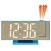 Nuevo Reloj Despertador de Moda con Pantalla Grande, Casual con Grano de Madera, Multifuncional con Espejo, Reloj Despertador con Proyección LED, Reloj Digital para Dormitorio