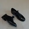 Zapatos de Mujer de Estilo Simple con Cordones, Mocasines, Estilo Británico, Modernos y Cómodos, con Tacón Grueso - Novedad Primavera y Otoño