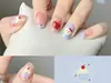 30 Piezas de Puntas Populares de Uñas Artísticas Domésticas, Colección Dulce y Linda de Nudo de Lazo Ojo de Gato Estilo Francés, Puntas de Uñas Portátiles al por Mayor