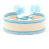 Pulsera de Cinta Tejida Estilo Étnico con Texto Bordado y Borlas, Pulsera Trenzada DIY, Diseño Simple, 104 Colores Disponibles, Pulsera Estilo Europeo y Americano