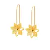 Suministro en Vivo de Aretes de Flor de Nicho Chapados en Oro, Ganchos para Oreja de Flor para Mujer, Aretes Chapados en Plata Mate, Venta al por Mayor de Fabricantes