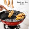 Suporte para Escorrer Óleo da Borda de Panela de Aço Inoxidável para Cozinha, Ferramenta Doméstica para Controle de Óleo, Suporte para Filtrar Óleo de Alimentos, Suporte Dobrável para Escorrer Óleo Venda por Atacado