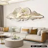 Pintura Decorativa Moderna de Sala de Estar de Luxo Leve Pintura de Paisagem Criativa de Ponta Pintura de Luz Luminosa Parede de Fundo de Sofá Pintura Suspensa LED