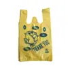 Chaleco Estampado Amarillo Bolso de Mano Bolsa de Compras de Plástico Bolsa de Empaque Bolsa de Regalo Logo Personalizado