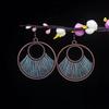 Aretes Turquesa Bohemios Europeos y Americanos Retro Búho Geométricos Atrapasueños Pluma Borla Aretes Mujeres