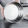 Tazón mezclador de acero inoxidable extraespesor con tapa para uso doméstico, lavabo para lavar verduras de cocina, olla para sopa, tazón para hot pot, tazón para amasar masa