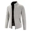 Cárdigan de Punto para Hombre de Comercio Exterior Temporada Otoño e Invierno 2026 Ropa de Abrigo Cuello Alto Cremallera Manga Larga Chaqueta Suelta Casual Suéter