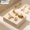 Colgantes Pequeños Multiformes Incrustados con Circonita, Cola de Pez, Estrella, Luna, Mariposa, Campana, Pulsera DIY Hecha a Mano, Collar, Accesorios Colgantes
