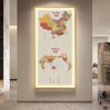 Mapa del Mundo de China Pintura con Luz LED Entrada de Oficina Estudio Pintura Decorativa Horizontal Sala de Estar Sala de Conferencias Pintura Grande