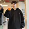 Sudadera casual de primavera para hombre, corte holgado, estilo oversized, talla grande para adolescentes y hombres más corpulentos, chaqueta con cremallera