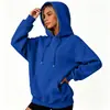 Logotipo personalizado, estilo europeo y americano, comercio electrónico transfronterizo, sudadera con capucha de corte holgado para otoño/invierno para mujer, estilo retro americano, forrada de polar, diseño simple