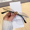 Nuevas Gafas de Sol Transfronterizas Miaojia con Patillas Metálicas Incrustadas de Diamantes m, Gafas de Sol de Gama Alta Personalizadas Sin Marco con Bordes Cortados en Forma de Rombo