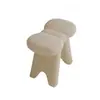 Taburete de Tocador con Lazo, Taburete de Lana de Cordero, Reposapiés para Cambiar Zapatos, Taburete Bajo de Sofá, Taburete de Maquillaje, Cojín para Tocador, Diseño Sencillo