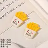 Batatas Fritas Imitação Bolo de Batata Sorridente Acessórios para Brincar de Comida DIY Acessórios de Resina Acessórios Grampo de Cabelo diy Acessórios de Cola de Creme