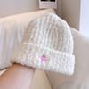 Sombrero de Lana de Ciervo Dulce Japonés para Niños, Sombrero de Punto Grueso y Cálido de Otoño e Invierno, Sombrero de Vuelta Rayado de Forro Polar Teddy