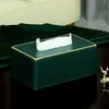 Caixa de Lenços Sala de Estar Luxo Leve High-end Simples Doméstico Mesa de Jantar Design Criativo Senso High-end Couro Caixa de Papel Estilo ins
