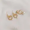 Anillo con Colgante de Media Luna en Forma de C de Zirconia de Color Conservante Chapado en Oro de 14K Portacuentas Pendiente DIY Accesorios para Pendientes de Cristal y Perla