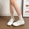 Zapatillas de Entrenamiento Versátiles de Velcro Alemanas para Mujer 2026 Nuevas de Verano Finas Transpirables Zapatillas Blancas Planas Boca Baja Zapatos Individuales
