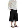 Pantalones cortos negros ligeros de verano para hombre, multibotones, holgados, pierna ancha, cropped, estilo casual americano old money, shorts de traje