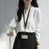 Tiro real Otoño 2026 Camisa Blanca Mujer Manga Larga Profesional Formal Traje Top Interior Tacto de Alta Gama Camisa de Gasa