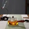 Tetera Giratoria 360 Grados Manos Libres de Vidrio de Borosilicato Alto Tetera Eléctrica de Cerámica Doméstica para Hervir Té y Preparar Té Juego de Té de Vidrio