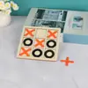 Juego de Madera Transfronterizo Xo Tres en Raya para Niños, Educativo, Entrenamiento de Pensamiento Lógico, Juego Interactivo de Mesa para Dos Jugadores, Venta al por Mayor