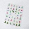 Pegatinas de Uñas Navideñas Copo de Nieve Blanco Calcetines de Papá Noel Adornos para Uñas Lazo Muñeco de Nieve Navideño Calcomanía