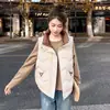 Nova moda 2026 colete de algodão para mulheres, outono e inverno, curto, sem mangas, caimento solto, estilo coreano, peça externa