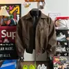 Chaqueta de Cuero Maillard Retro Americana para Hombre Diseño de Primavera y Otoño de Gama Alta Lapel Cleanfit Chaqueta de Vuelo