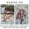 Decoración de Boda de Bayas Simuladas Flor Artificial Multicabeza Fruta de Milán Flor de Piña Roja Ramo de Boda Floral para el Hogar Al por Mayor