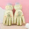 Luvas de esqui infantis para meninas, de algodão fofo, quentes, forradas com fleece, espessadas, para idades de 7 a 13 anos, para brincar na neve, luvas de inverno à prova de frio para meninos