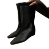 Botines Cortos de Moda Versátiles de Piel Sintética con Punta Fina y Tacón Medio Estilo Coreano Otoño 2026 para Mujer