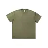 Camiseta de Algodão Puro 300g Tingida com Cera Lavada, Cor Sólida, Manga Curta Solta Casual de Verão, Pesada Respirável Atacado