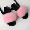 Sapatos de Pelo de Raposa Real Europeus e Americanos para Comércio Exterior Femininos Verão Pelo de Pele Chinelos Sandálias Baixas Pelo de Guaxinim