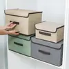 Caixa de Armazenamento Dobrável para Roupas Não Tecida Caixa de Armazenamento Caixa de Armazenamento de Tecido Conjunto de Duas Peças Portátil à Prova de Poeira Roupas