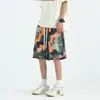 Shorts Camuflados Masculinos Jacquard com Letras Calças de Casal Calças de Praia Esportivas Casuais Retas Ins