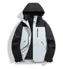 Cortavientos de alta gama tres en uno, ropa de trabajo hecha a medida con logotipos impresos, adecuado para pedidos grupales, con forro polar y engrosado para abrigar, ideal para concesionarios 4S y trabajo al aire libre en invierno