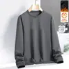 Nueva Camiseta de Manga Larga con Cuello Redondo Otoño/Invierno 2025, Sudadera Versátil de Moda con Forro Polar, Camiseta Básica Unisex