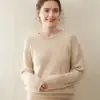26 Nuevo Suéter de Cachemira Gruesa Suave para Mujer de Otoño e Invierno con Borde Enrollado, Cuello Redondo, Tejido de Punto Trenzado, Holgado, Casual, Versátil