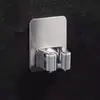 Suporte de Mop em Aço Inoxidável Espessado Sem Furos Clip de Mop Clip para Vassoura de Banheiro Cozinha Rack de Armazenamento de Mop para Banheiro