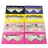 Caja de Pestañas Spot Color Pantone Color Fluorescente Cartón Color Spot Pestañas Postizas Empaque Universal en Forma de Corazón