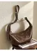 Bolso Cruzado Casual de Moda 2026, Gran Capacidad, Piel Suave Retro, Bolso Tipo Dumpling Plegado, Bolso de Mujer, Estilo Nicho Coreano