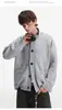 Jaqueta Cardigan de Tricô Cinza Estilo Americano para Homens, Marca da Moda, Novo Outono Solta Casual Estilo Preguiçoso Versátil Cardigan para Casal