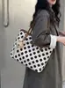 Bolsa de Mão Tendência Grande Capacidade para Mulheres 2026 Moda Coreana Versátil Bolsa de Ombro de Alto Valor Diária Bolsa Tote de Bolinhas